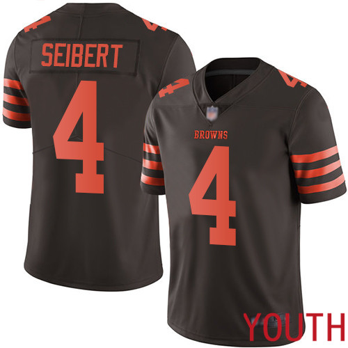 Cleveland Browns Austin Seibert Youth Brown Limited Jersey #4 NFL Football Rush Vapor Untouchable